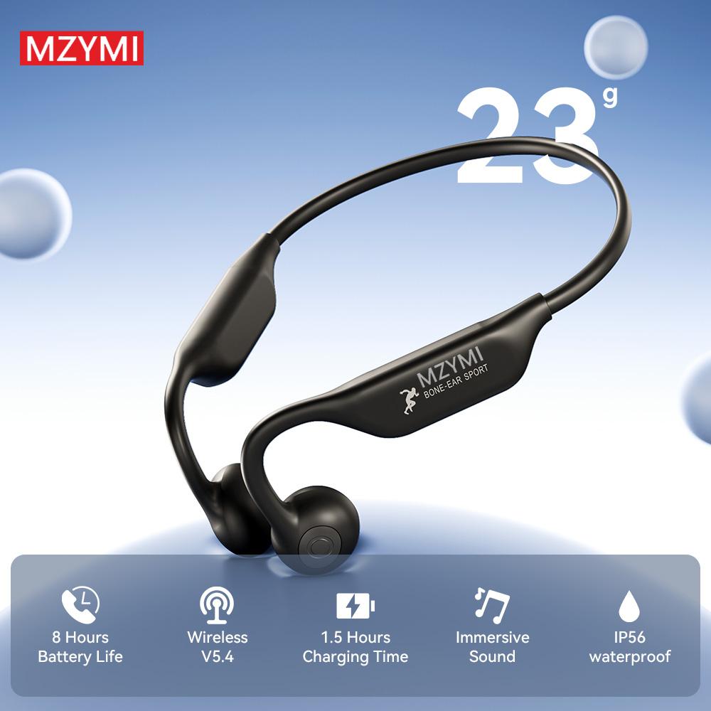 Wireless Bone Conduction Headphones, 8H Battery, Lightweight, Sound Isolation, Volume Control, Tangle-Free, Condenser Mic, , Cycling, Running, Fitness, Adult Open-Back Sports