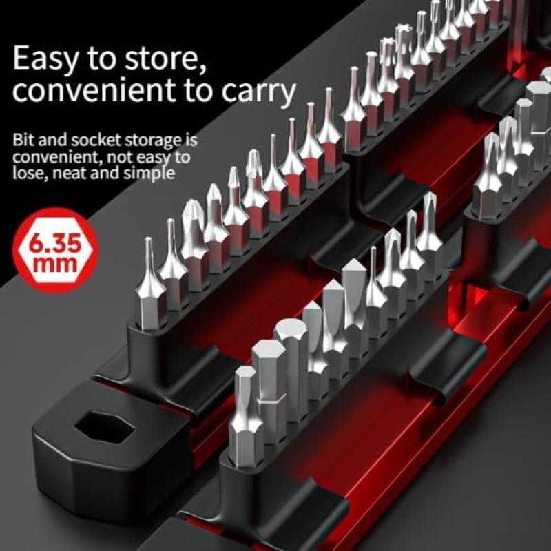 Premium Aluminum Magnetic Tool Holder Magnetic Storage Rack for Screwdriver Bits Sockets Workshop Organizer