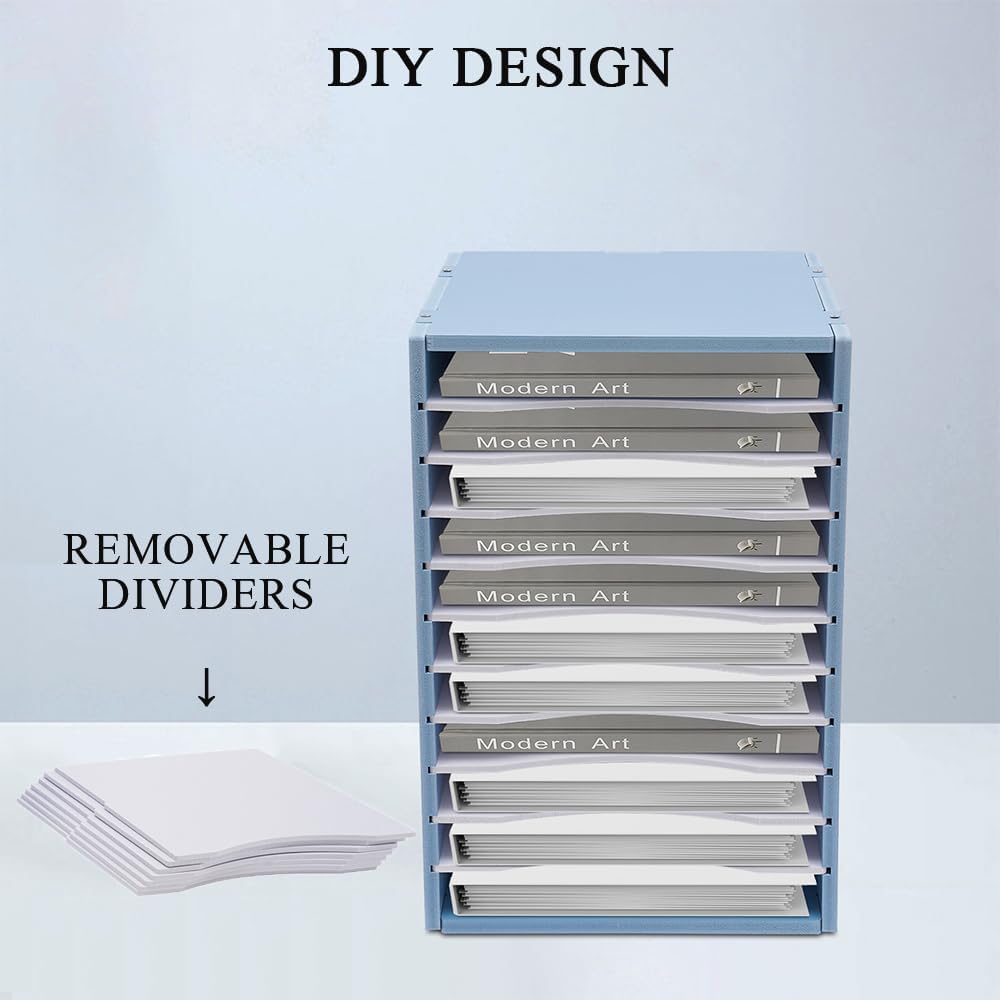 Vertical Desktop Organizer Rack with 11 Slots, Adjustable PVC Paper Classification Shelf, Mail Sorting Holder for Home Office