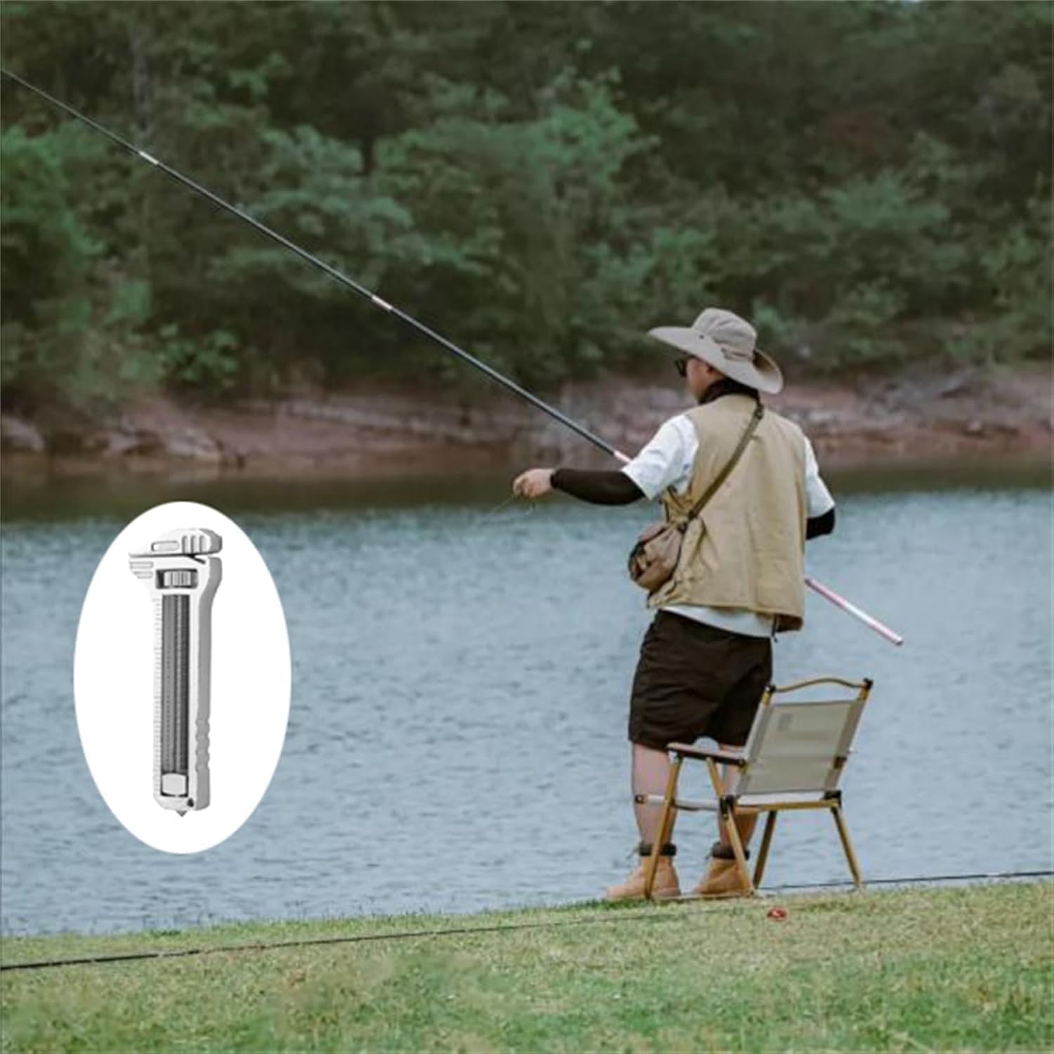 Titanium Alloy Multi-Function Tool, Portable Mini Adjustable Wrench, Bottle Opener Keychain, Ideal for Travel Hiking Fishing