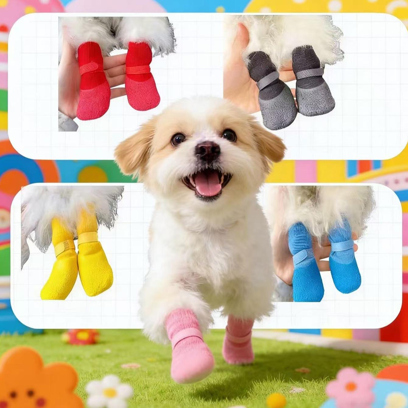 Non-Slip Dog Socks, Waterproof Soft Sole, Durable Breathable Pet Shoes, Universal Anti-Scratch Indoor Outdoor Dog Boots, Pet Supplies
