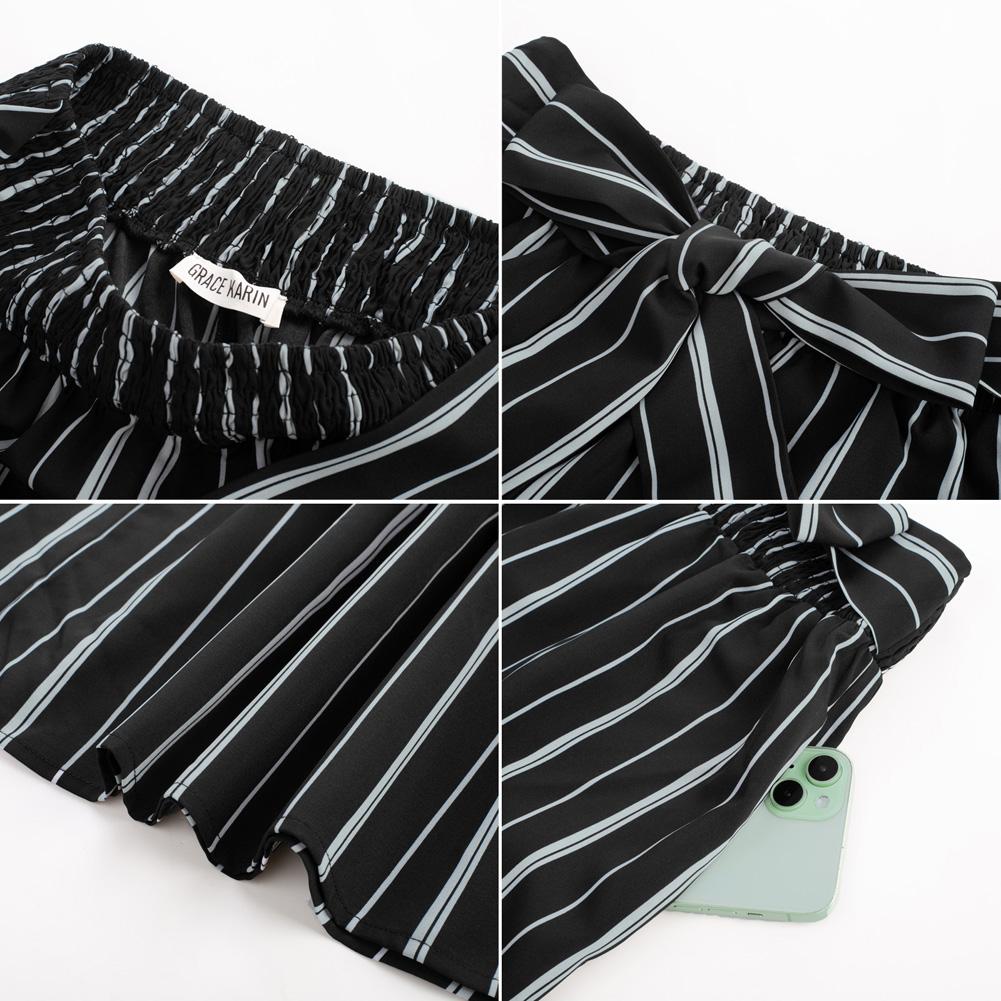 Grace Karin Women Elastic Waist Flared Pants Casual Vacation Full Length Bell-Bottoms SpringStatements Grace Karin Women Elastic Waist Flared Pants Casual Vacation Full Length Bell-Bottoms SpringStatements