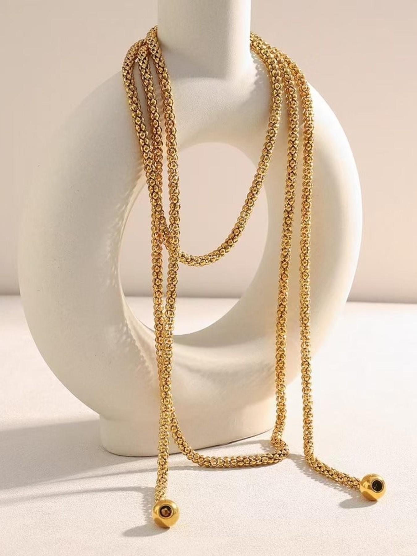 Elegant Multi-Layer Beaded Necklace for Women, Long Strand Layered Pendant Beaded Chains, Perfect for Daily Wear and Parties, Bead Necklaces