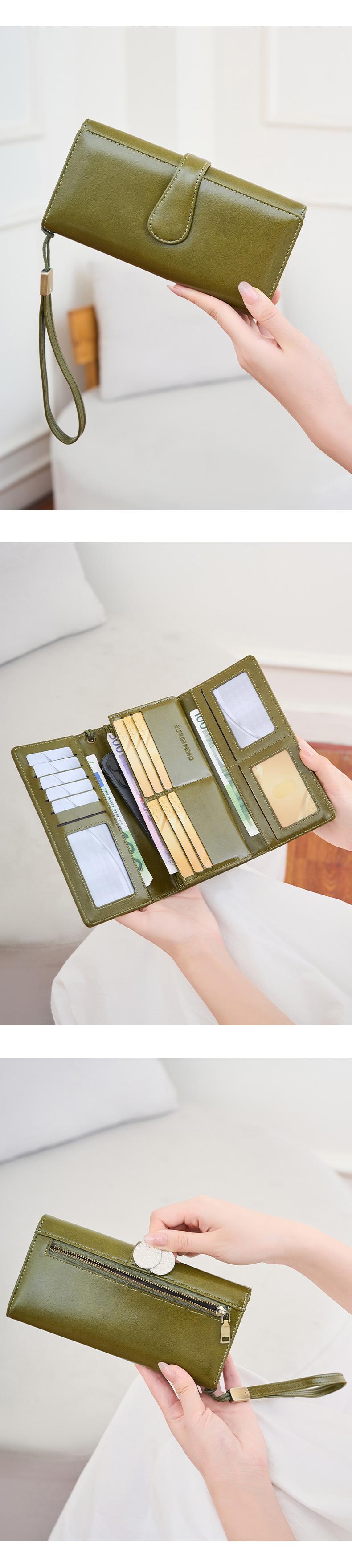 New Rfid Anti-Theft Large Capacity Women's Wallet, Durable Wallet, Trifold Wallets, Vintage Multi-Functional Trifold Long Wallet with Card Slots ID Window Phone Slot