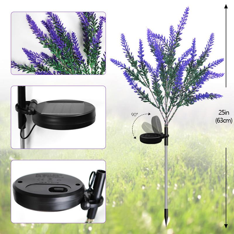 Solar Powered Lavender LED Landscape Light, Ipx4 Waterproof, No Ground Plug Needed, Outdoor Garden Decoration, Home Patio Ambiance, Garden Lighting, Garden Decor Lights, Solar Decorative Lights