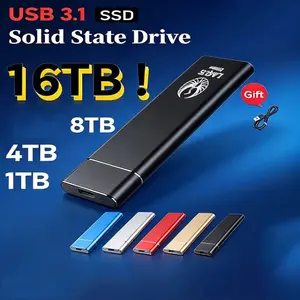 Mini M.2 SSD - USB 3.1 Portable External Drive (16TB) |     Lightweight & Compact |     Ideal Gift |     Compatible with Android, Mac OS, and Windows Systems