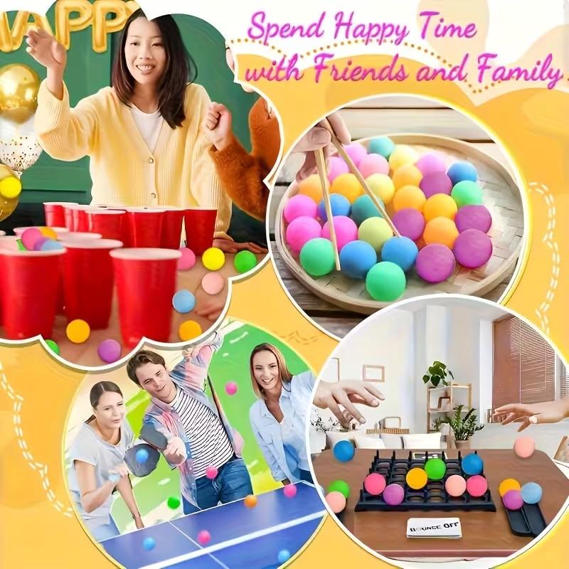 30 Colorful Matte Ping Pong Balls, Durable Elastic Plastic Balls for Christmas, Halloween Parties, Office Games, Fun Exercise
