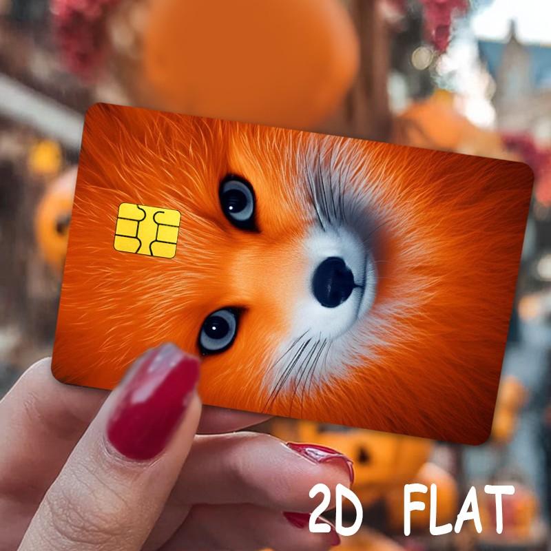 Fox Design Credit Card Vinyl Stickers, Ultra-Thin Skin-Stickable, Waterproof and Scratch-Resistant, 2 Pieces Per Set