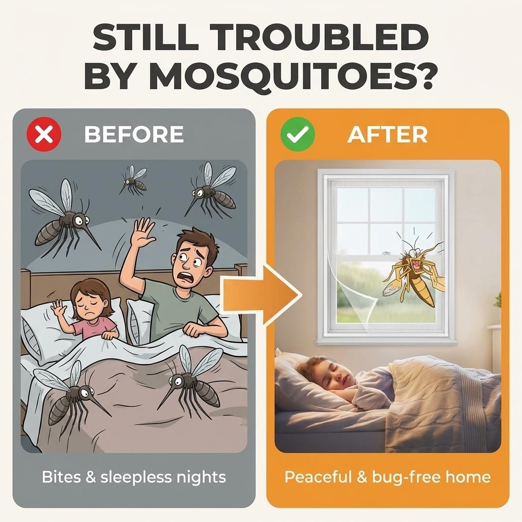 Summer Mosquito-Free Window Mesh, Self-Adhesive Magic Tape, Breathable Anti-Mosquito Screen, Easy Installation, Home Use, Invisible Design