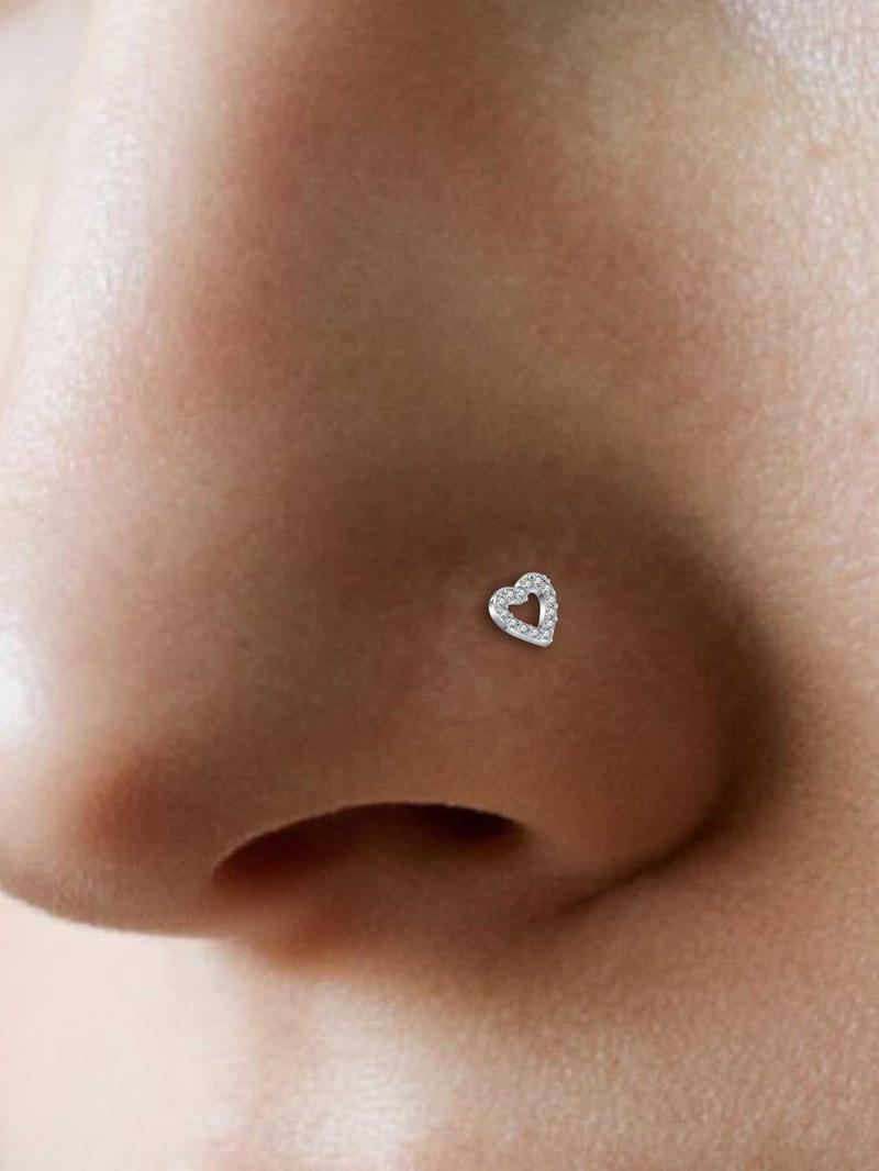 18g Threadless Nose Studs CZ Nose Rings For Women Labret Studs Push In Flat Back Stud Earrings Nose Nostril Tragus Helix Piercing Jewelry