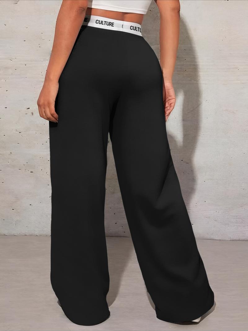 Women's Floral & Letter Print Pocket Sweatpants, Casual Jogger Pants for Daily Wear, Ladies Bottoms for All Seasons