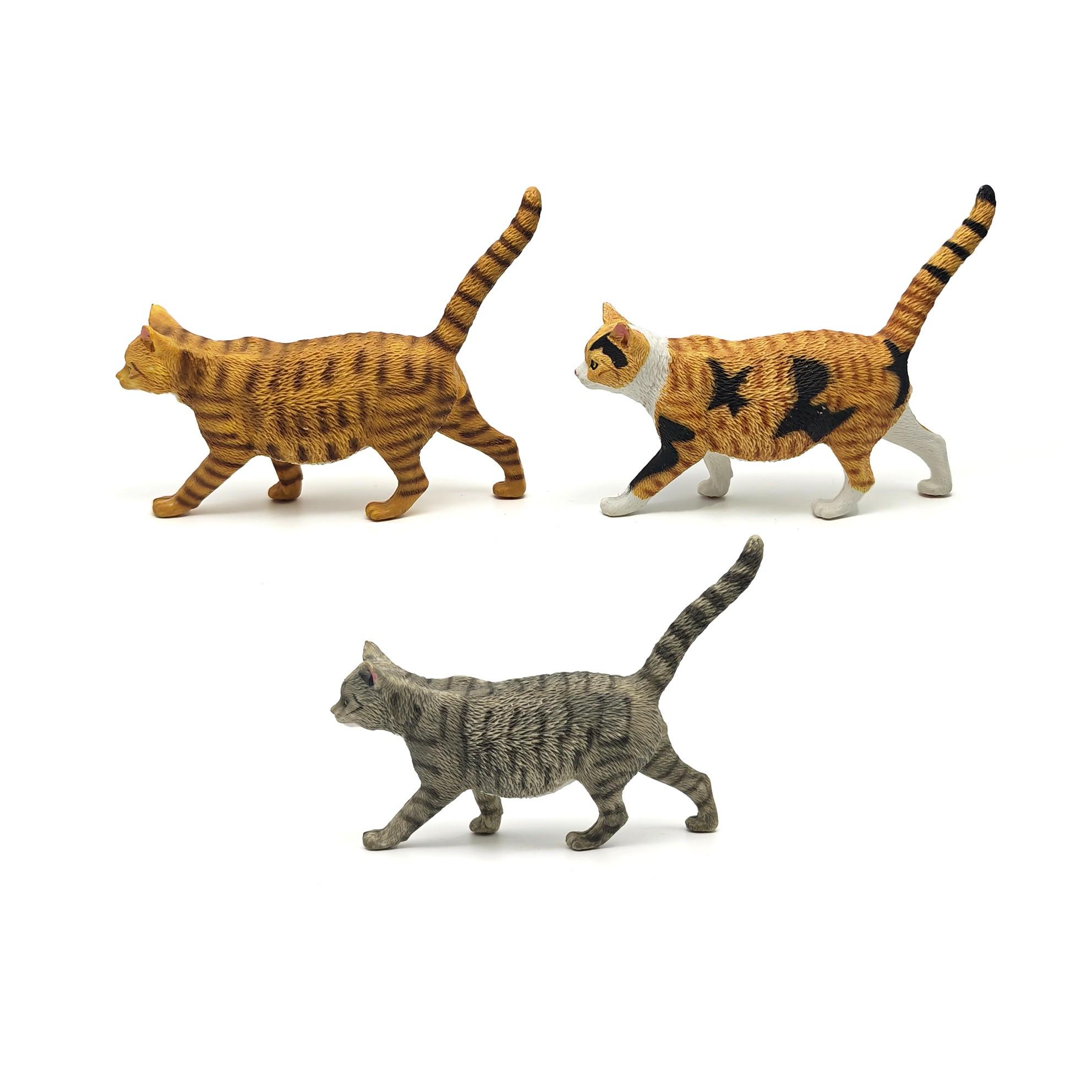 Realistic PVC Standing Cat Animal Model, Lifelike Design Cat Statue Decoration, Home Decor and Collection, Garden Office Desk Bonsai Rockery Miniature Scene