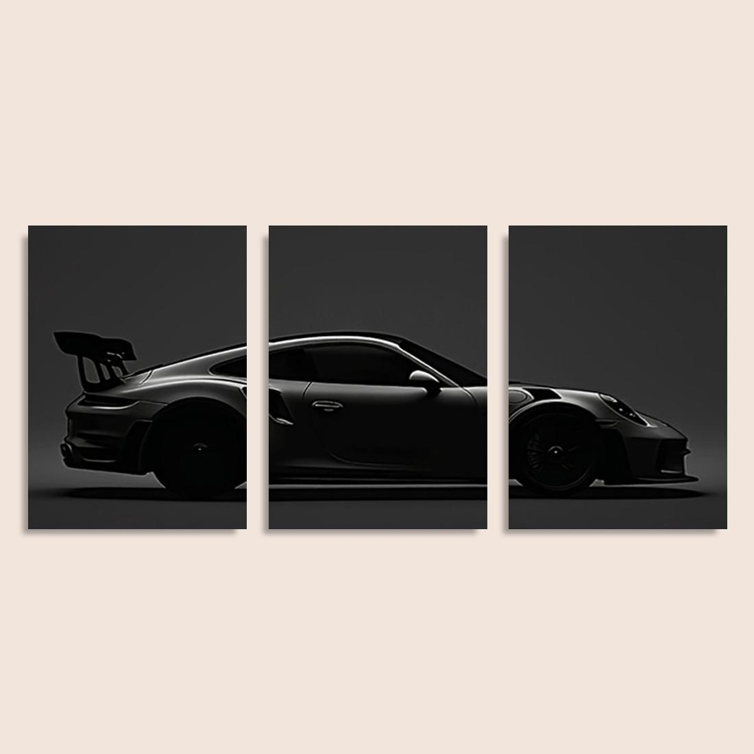 Fashion Car Pattern Canvas Painting with Frame, 3 Counts/set Modern Art Design Wall Art, Wall Decor for Home Interior Living Room Bedroom Office tiktokshopspringglowup