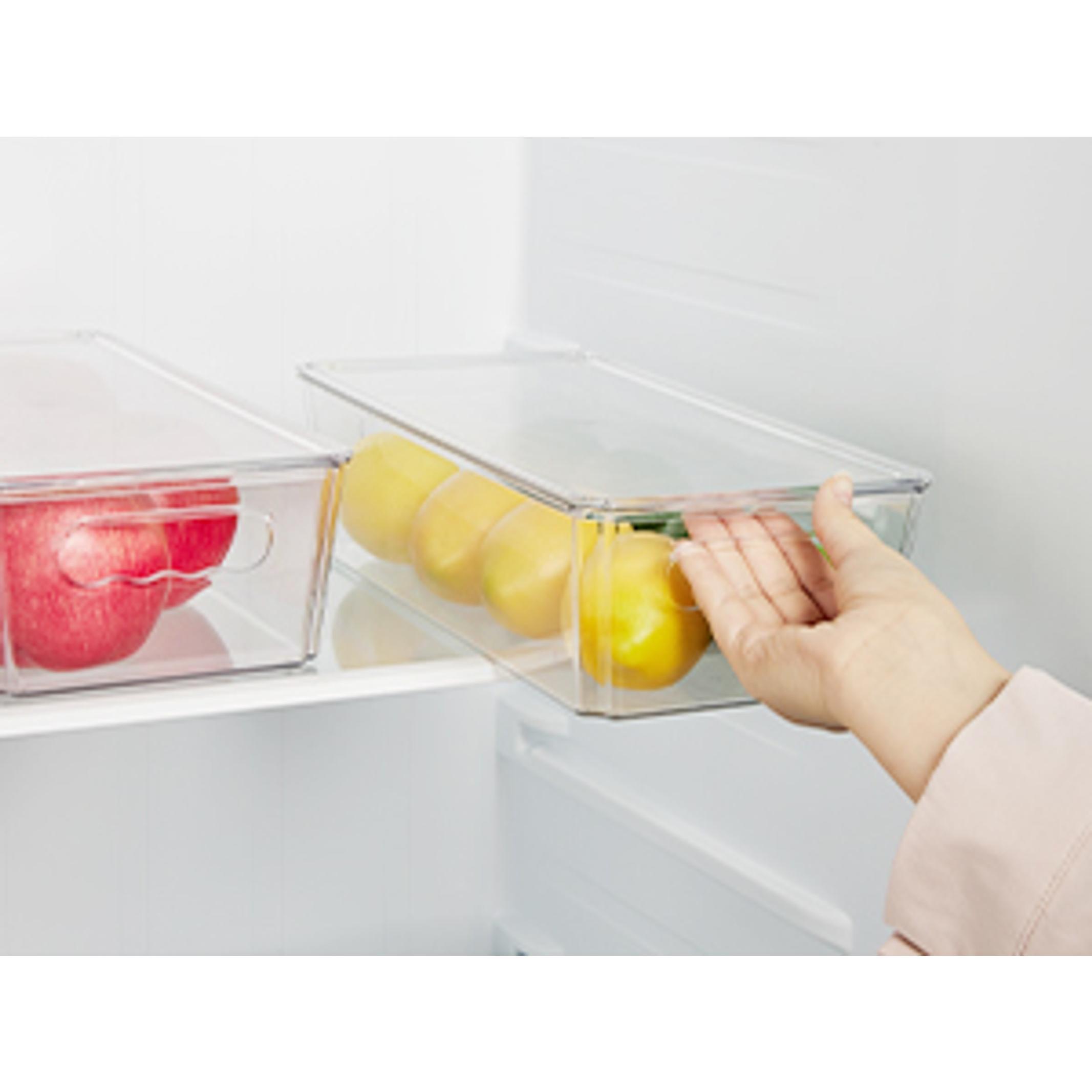 8pcs Clear Organizers and Storage Bins with Lids, Stackable Plastic Storage Containers with Handles for Fridge, Freezer, Pantry, Cabinet, Kitchen Organization