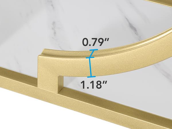 LITTLE TREE Gold Console Table, 55 inch Faux Marble Entryway Table Narrow Long Sofa Table, Modern Accent Table for Living Room, Entrance Table Geometric Metal Frame