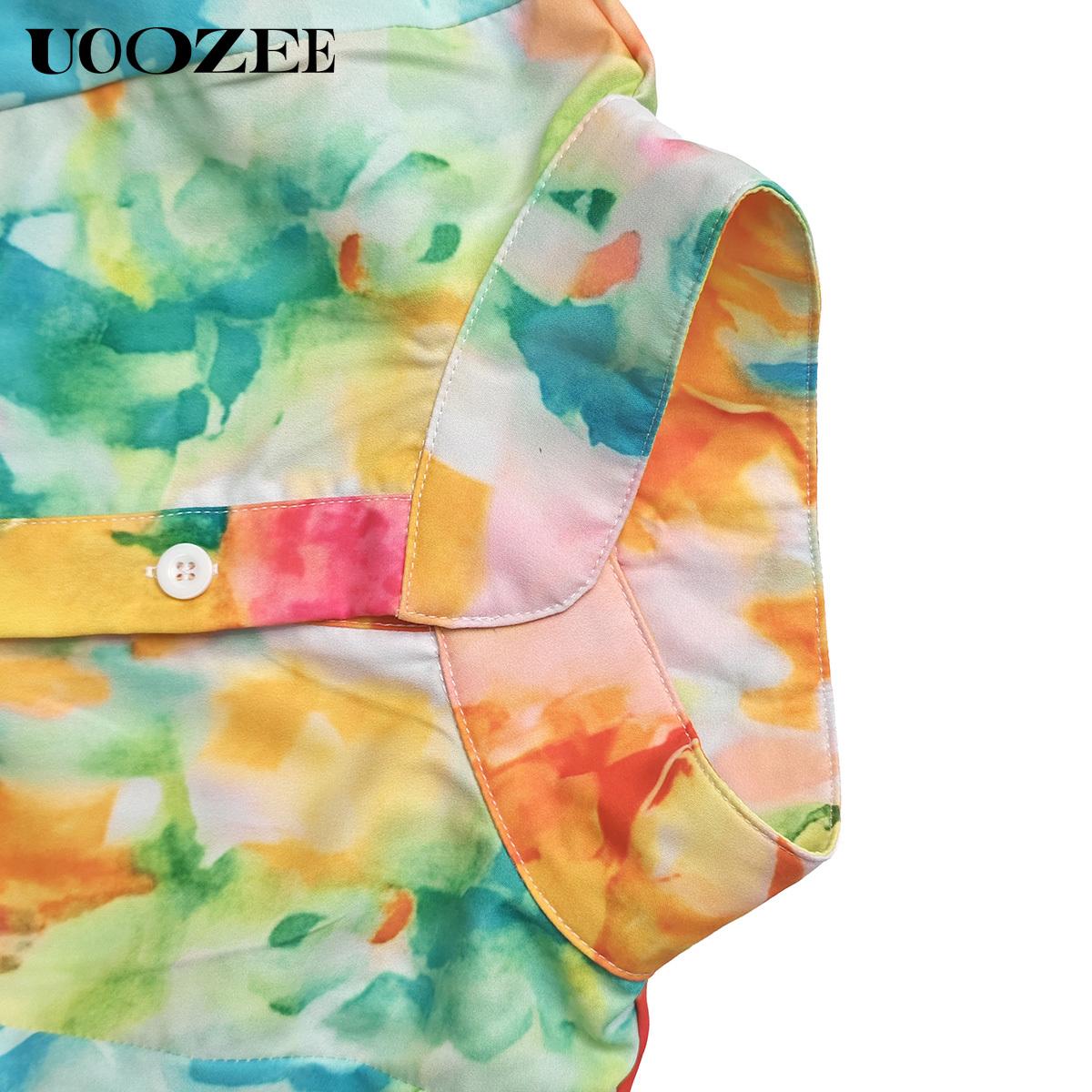 UOOZEE Women's Floral Print Long Sleeve Maxi Dress, Lightweight A-Line Style Polyester Shirt Dress with Pockets for Party, Elegant Dresses For Women