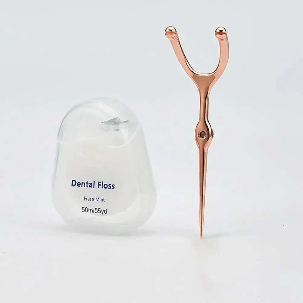 Stainless Steel Toothpick Dental Floss Portable Dental Floss 304 Oral Care Cleaning Gaps Tartar Y Shape Flossing Toothpick