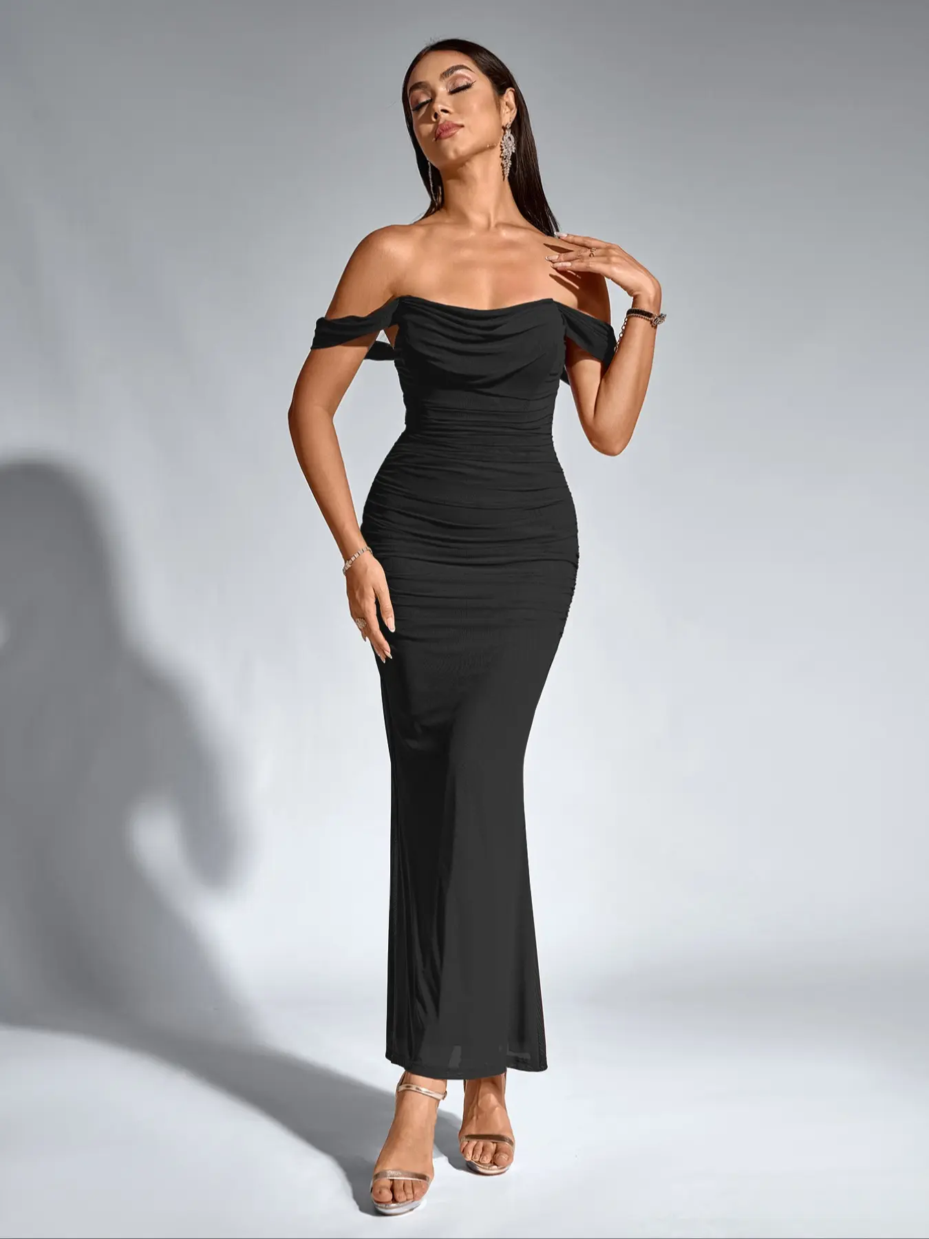 designer little black dress Maddie Mini - US 0 Asymmetric Bell Sleeve Wrap loose fit dress Volume hem To you:S/36