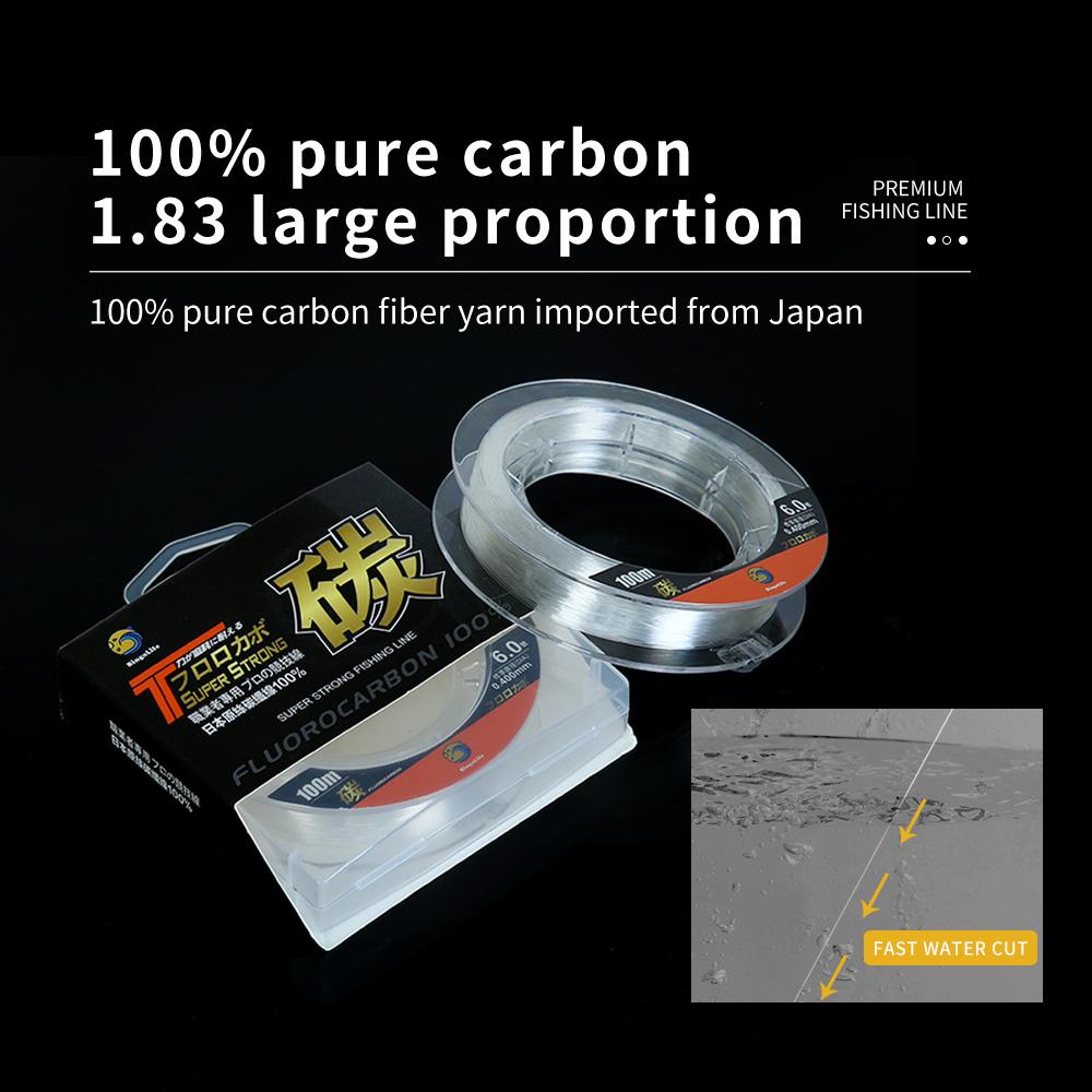 BingoLife Japanese 100% Pure Fluorocarbon Fishing Leader Line 110 yard