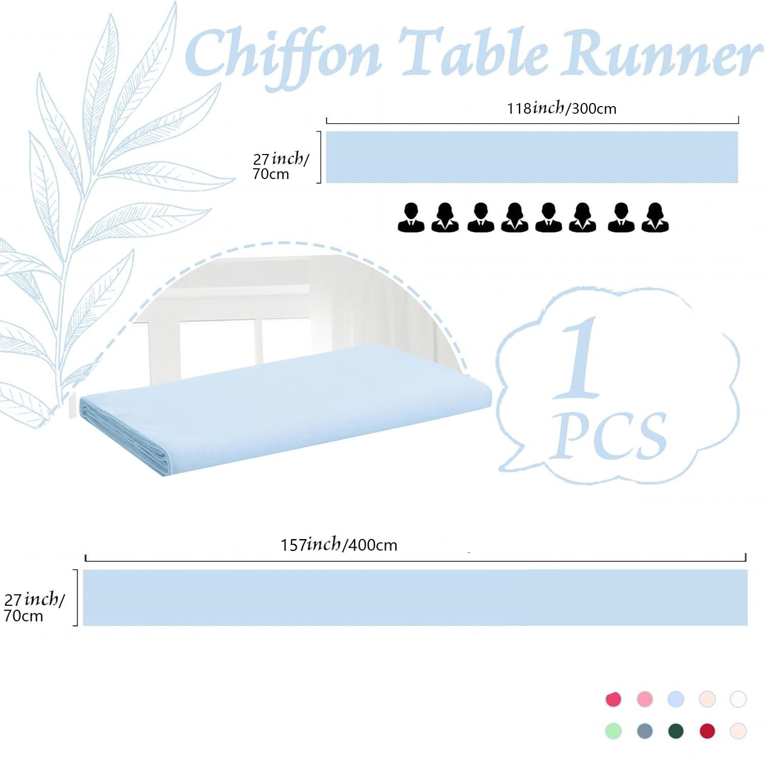 Solid Color Table Runner, Modern Simple Chiffon Table Runner, Decorative Tablecloth for Home Kitchen Dining Room Wedding Party