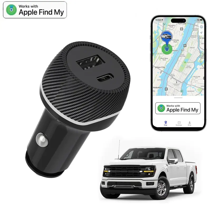 Car Tracker with Rechargeable Battery, Hidden Car Tracker for Theft Prevention and Parking Location, Hidden Gps Trackers, iOS Only, No Monthly Fee