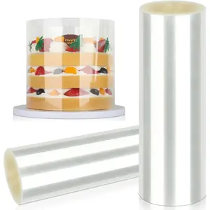6 x 394inch/1 Roll Transparent Acetate Cake Roll, Professional Acetate Sheets for Baking, Elegant Cake Wrapping, Edge Decorating