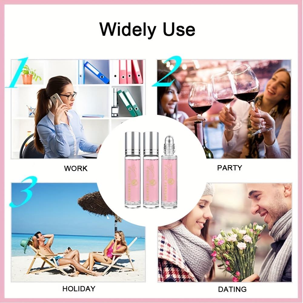 3-piece set of women's perfume, pheromone perfume, long-lasting perfume for women, portable roll-on perfume, attract him, the ideal gift for your girlfriend.