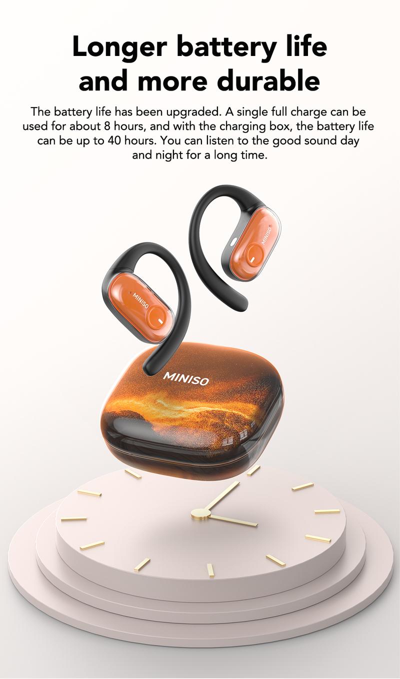 MINISO MS185 OWS Open Ear Wireless Bluetooth Earbuds Quicksand Luminous Headphones HIFI Sound Quality Sports Headphones IPX5 Waterproof With microphone