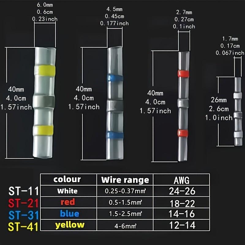 80pcs Weld Ring Heat Shrink Terminals, Equipment Connection Heat Shrink Tube, Insulated Wire Connector Terminal Set