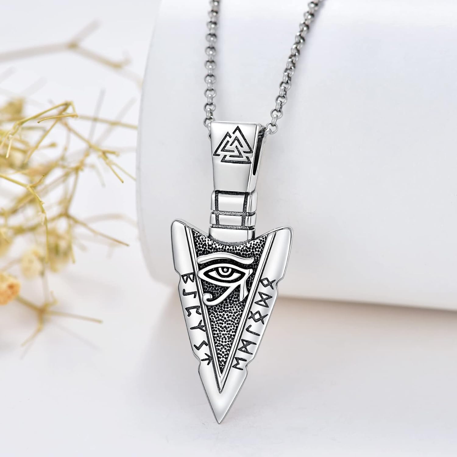 MEIDERBO Jewelry Men's Necklaces 925 Sterling Silver Viking/Animal Pendant Viking/Animal Jewelry for Men Women trendy all-match jewelry good luck jewelry men chain necklace men woman gift meaningful  jewelry california  jewelry divine  jewelry