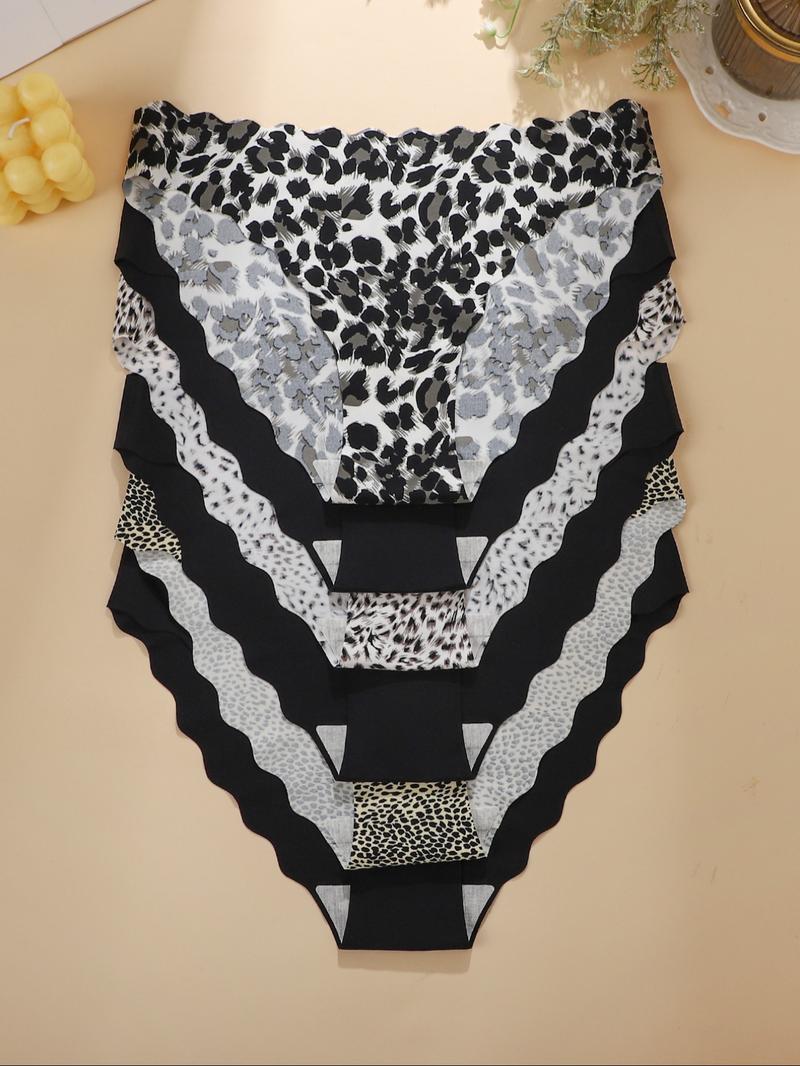 Women's & Leopard Print Underwear Set, Comfortable Seamless Design, Perfect for Yoga & Daily Wear, All Season Essentials