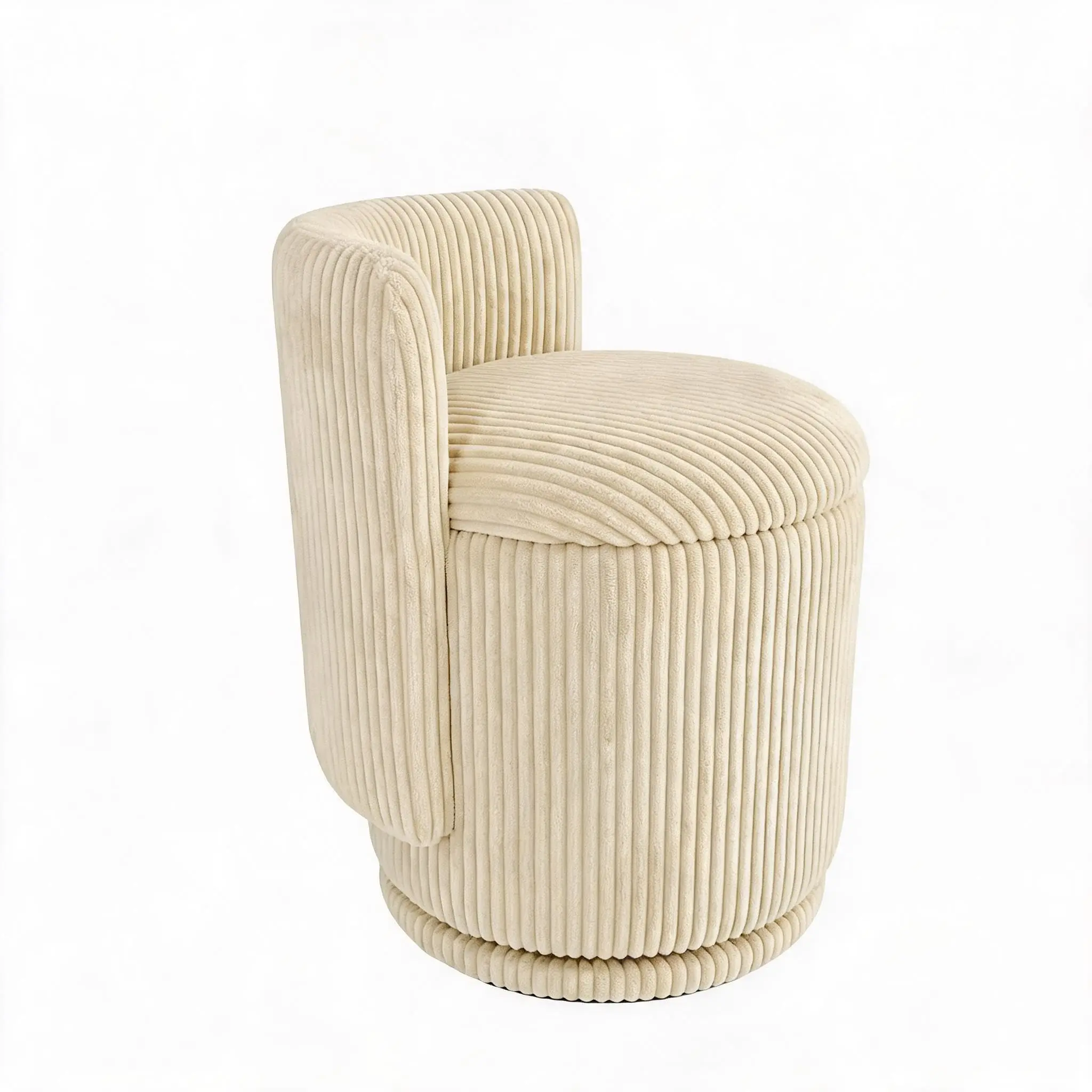 Garvee Swivel Vanity Chair with Backrest and Storage, Vanity Stool Designed for Comfort and Convenience, No Assembly Required, Ideal for Dressing Tables and Makeup Areas