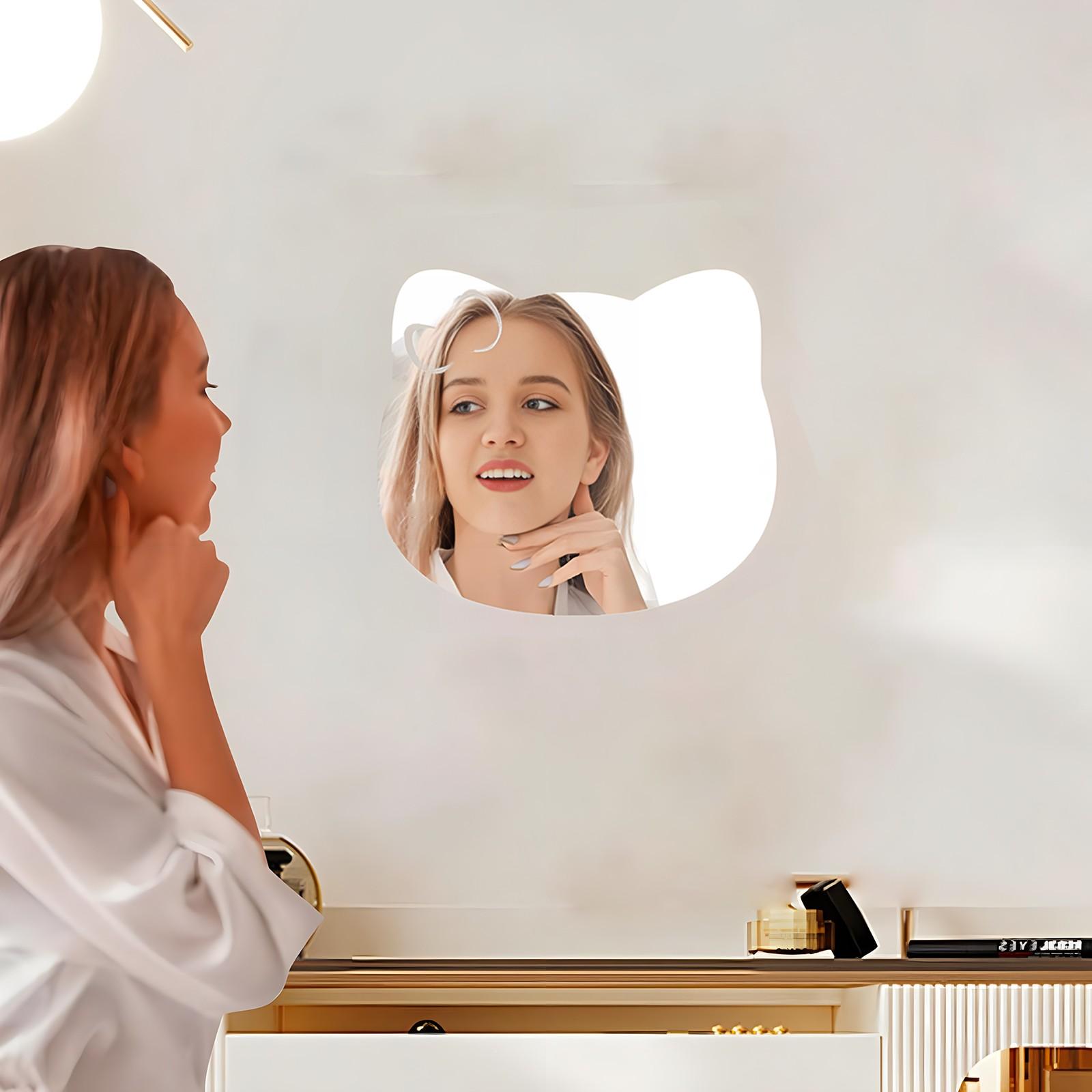 Adorable Animal Acrylic Mirror Wall Decals, 2mm Thick, Easy Peel off Design, Perfect for Home and Bathroom Decoration