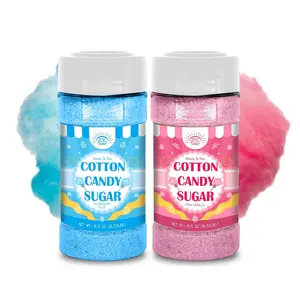 Cotton Candy Floss Sugar Package of ct-(Pink Vanilla, Blue Raspberry -8.5oz Each Flavor Pack of 2 with cones (Pink Vanilla & Blue Raspberry)