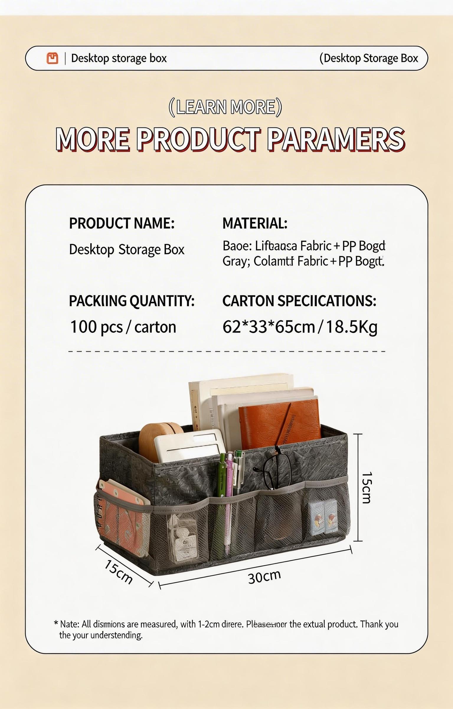 Cationic Desktop Organizer Box, Foldable Mesh Storage Bin for Cosmetics Jewelry, Solid Color Makeup Holder, Multi-Purpose Desk Tidy for Home Office