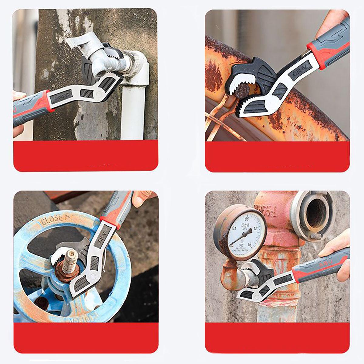 Multifunctional Self-locking Wrench, 6, 8, 10, 12 Inch Multi-model Pipe Flexible Wrench, Quick Opening Wrench For Water Heating Pipes, Pipe Wrench Set