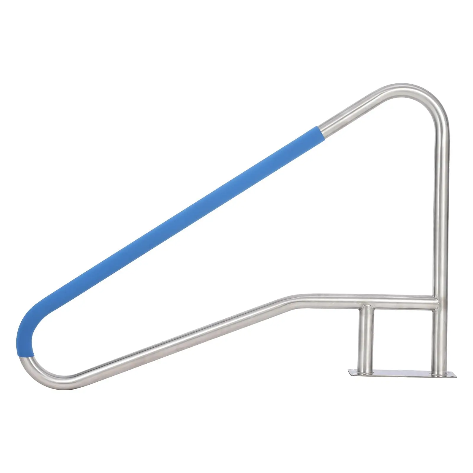 Heavy Duty 304 Stainless Steel Pool Handrail – 55x32 Inch Stair Rail with Non-Slip Grip Cover – 375 lbs Support, Corrosion Resistant, Easy Disassembly & Assembly – for Inground Swimming