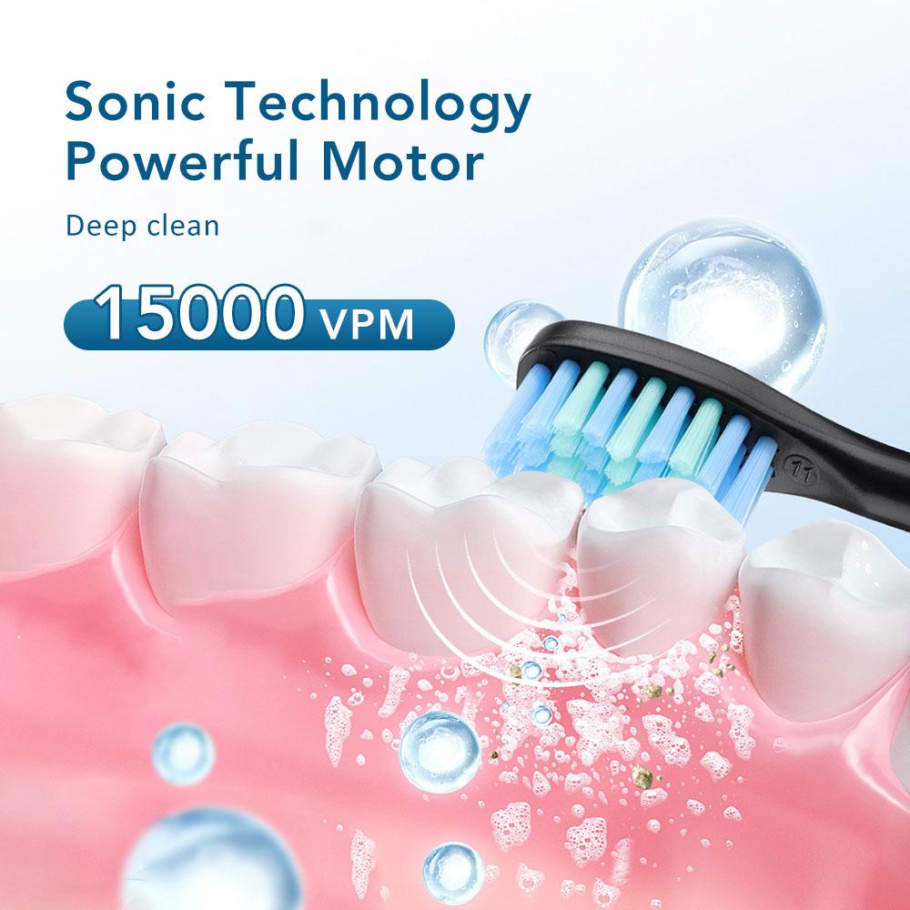 Sonic Electric Toothbrush for Adults Smart Timer 6 Modes Deep Clean Rechargeable Toothbrush with 4 Brush Heads Toothbrush Oral Care