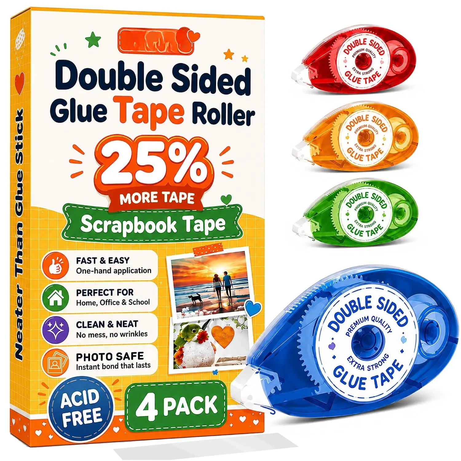 Double Sided Tape Scrapbook Tape Roller,  Have Adhesive Glue Runner