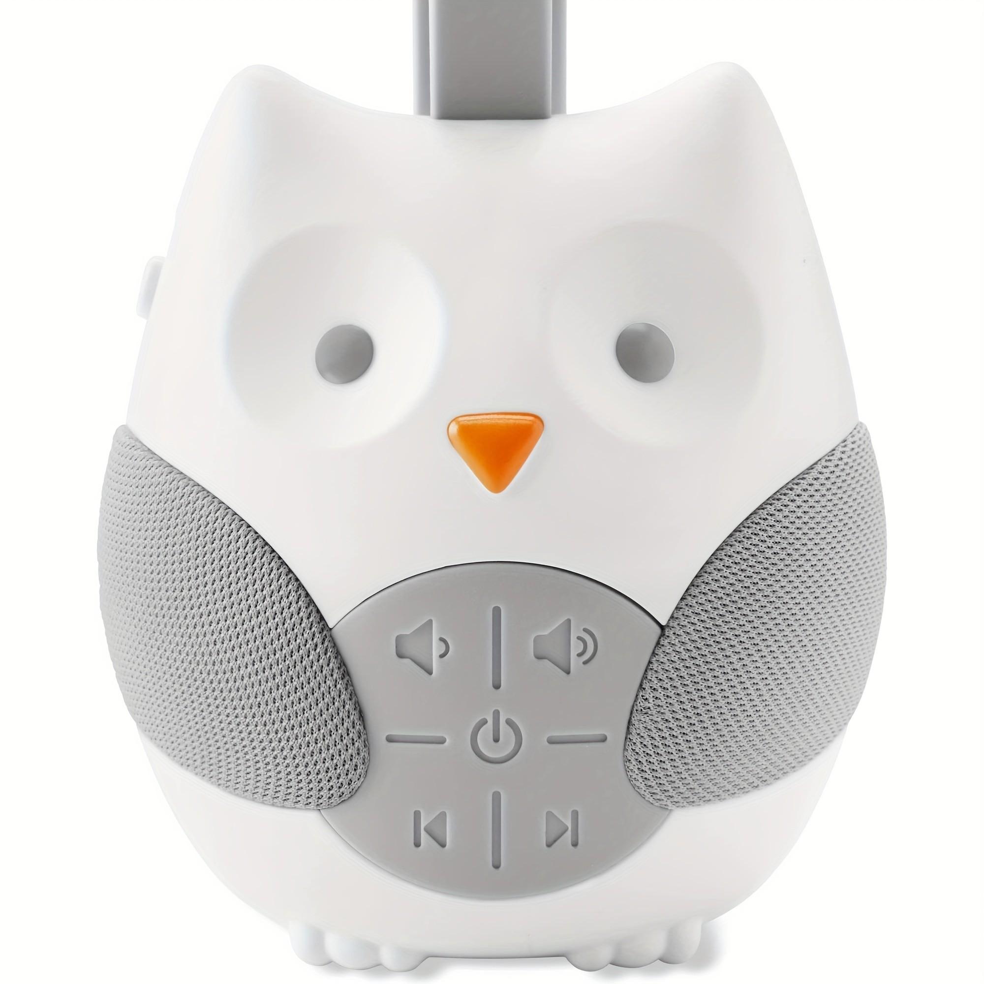 Cute Owl Baby White Noise Machine, Portable Sound Soother with 4 Soothing Sounds & Songs, Adjustable Strap, Auto-Off Timer, Perfect for On-the-Go, Stroller & Crib