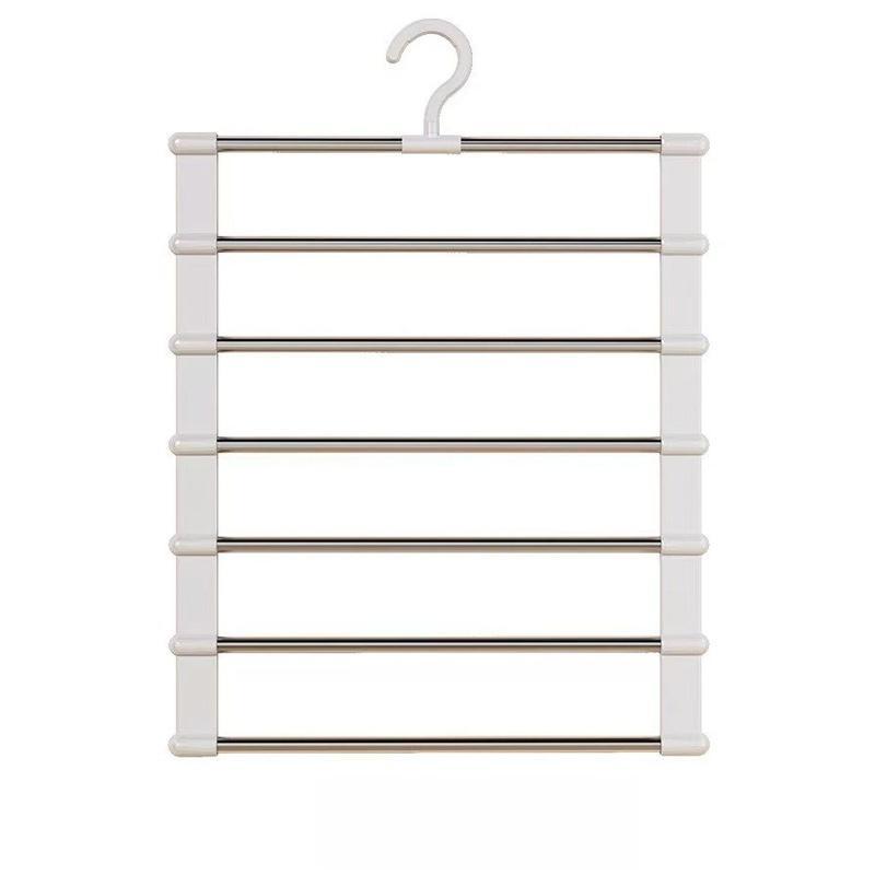 Multi-Layer Foldable Pants Rack, Home Closet Organizer, No Trace Laundry Drying Rack, Versatile Storage Solution for Dorms