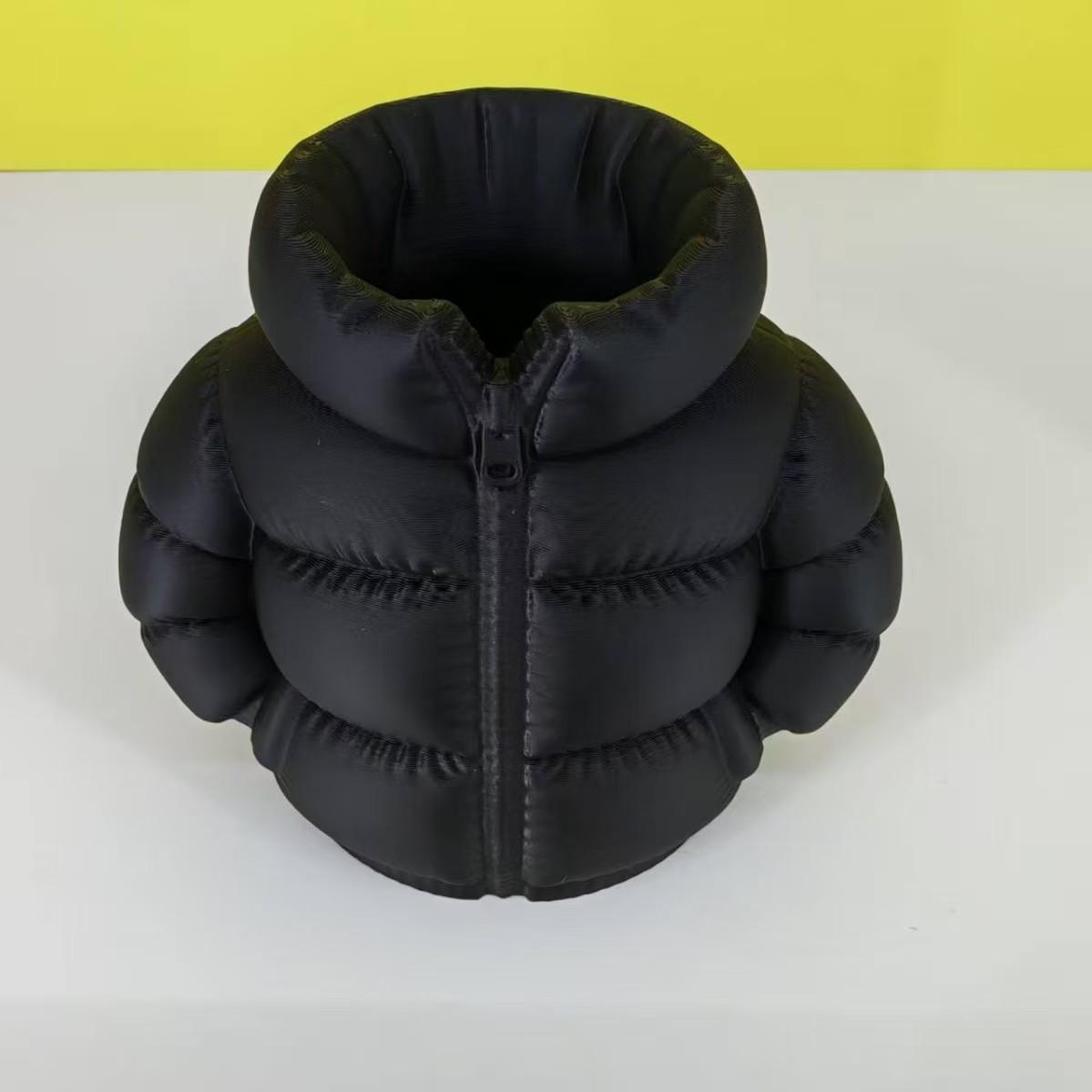 3D Printed Down Jacket Pen Holder Organizer Creative Display Piece Colorful Down Jacket Pen Holder Storage Box