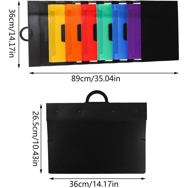 Portable Wall-Mounted File Organizer with 6 Pockets, Foldable and Waterproof PP Materials, Ideal for Office, Home, Classroom Storage, File Holder
