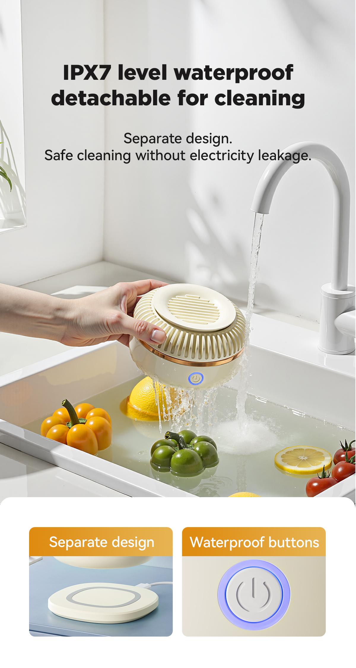 TESORO CASA Wireless Home Fruit & Vegetable Washing Machine High-Efficiency Hydroxyl Ion Technology Rotating Food Washer for Fresh Produce Eco-Friendly Clean Eating Juicer Use Ideal Gift for Kitchen 2026