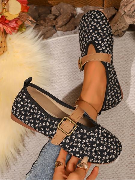 Women's Floral Flat Shoes, Soft Sole Flats, Breathable Closed-Toe Slip-Ons for Summer, Casual and Stylish Daily Footwear for Women