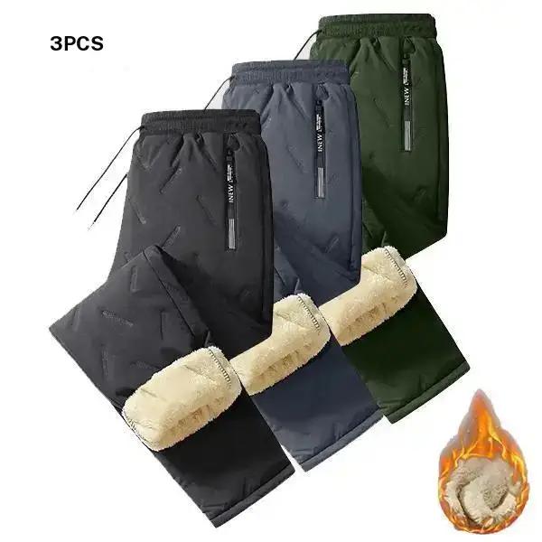 Women's 3PC Non-Stretch Blend Winter Athletic Joggers, Cushioned Pile, Elastic Waist, Adjustable Hip Drawstring, Firm Profile Track Slacks for Pavement Jogs, Suitcase Voyages - Womens Fitness Joggers, Athletic Women's Sports Joggers