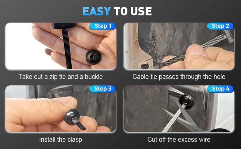 50Pcs Nylon Universal Cable Tie Buckle, Heavy Duty Self-Locking Nylon Zip Ties Holder, Multipurpose Plastic Cable Ties Tool for Car Daily Repair