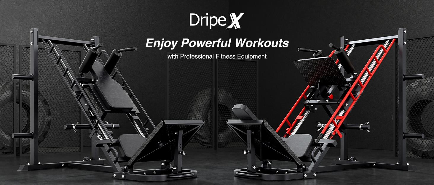 Dripex Leg Press Machine – Home Gym Leg Press & Hack Squat Combo, Adjustable, Roller Bearing, 4 Weight Plate Holders for Full Lower Body Workout Dripex Leg Press Machine – Home Gym Leg Press & Hack Squat Combo, Adjustable, Roller Bearing, 4 Weight Plate Holders for Full Lower Body Workout