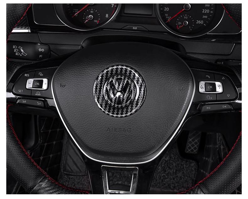 Car Steering Wheel Center Emblem ABS Logo Stickers, Sticker For Cars, Interior Accessories Ring Cover For VW Volkswagen Atlas Jetta Touareg Golf Polo GTI Taos Passat Tiguan Arteon Caddy Beetle Amarok Transporter