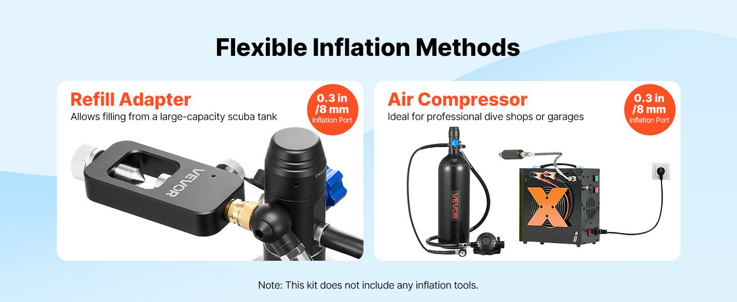 fathersdaygift  VEVOR Mini Scuba Tank, 1.9L Portable Diving Tank for Underwater Breathing, Reusable Lung Diving Cylinder up to 35 Minutes Dive Time, Emergency Rescue Pony Bottle with Backpack Case for Snorkeling